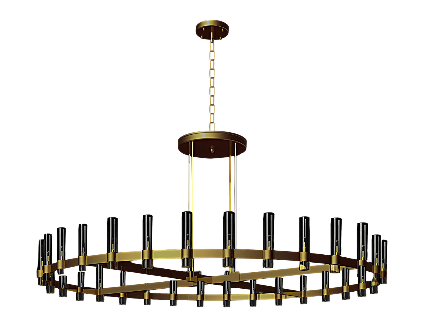 Varella Round Chandelier 96" Vintage Barn Metal Chandelier Chandeliers Industrial Loft Rustic Lighting Great for the Living Room, Dining Room, Foyer and Entryway, Family Room, and more!