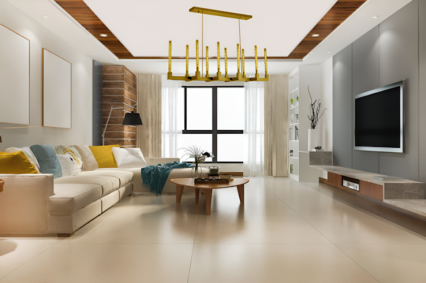 Elevate Your Space with Vintage Charm Corsica Linear Chandelier 55" Vintage Barn Metal Chandelier, Ideal for Industrial Loft Rustic Lighting in the Living Room, Dining Room, Kitchen, and More Gold - 199401003