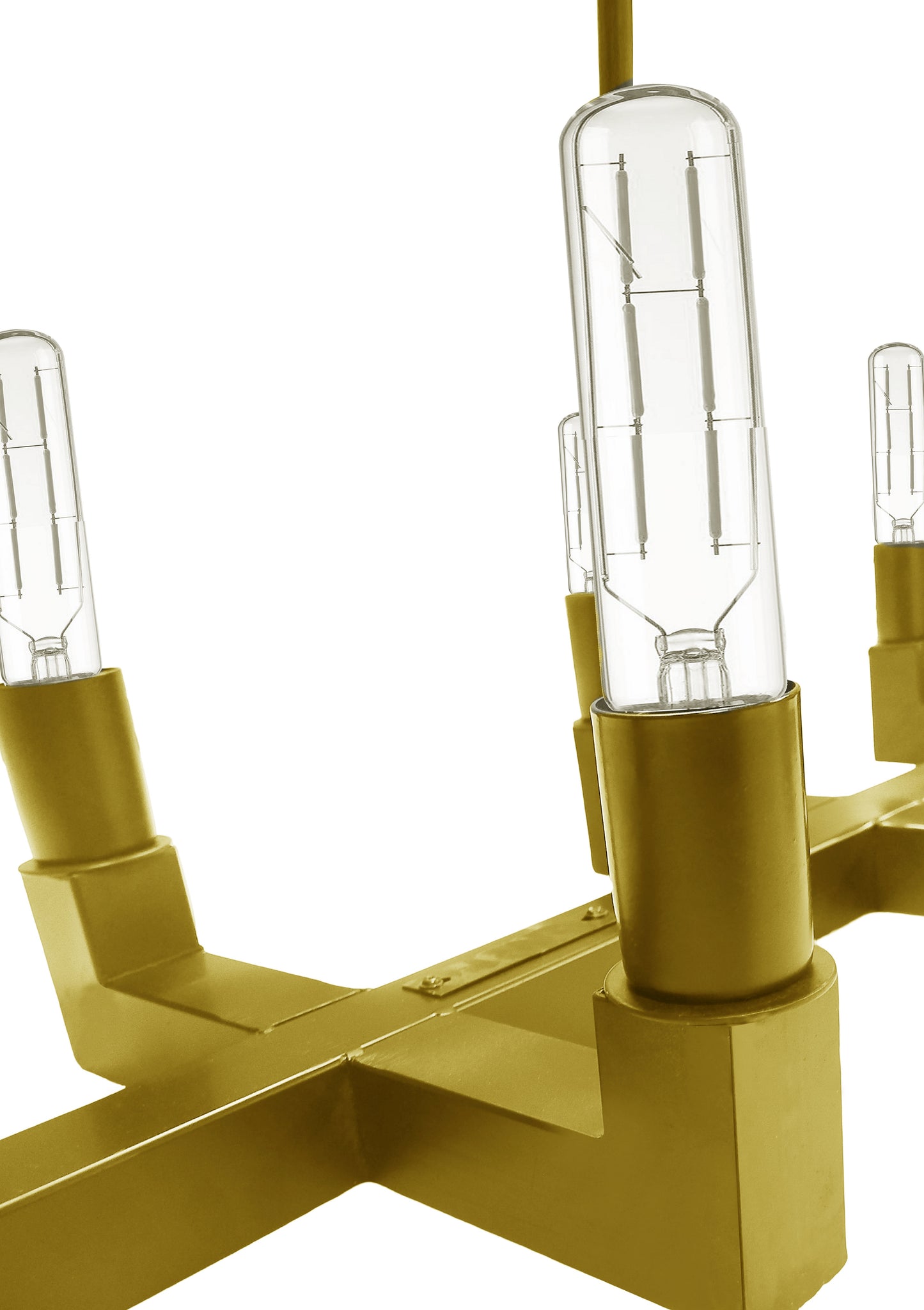Elevate Your Space with Vintage Charm Corsica Linear Chandelier 55" Vintage Barn Metal Chandelier, Ideal for Industrial Loft Rustic Lighting in the Living Room, Dining Room, Kitchen, and More Gold - 199401003