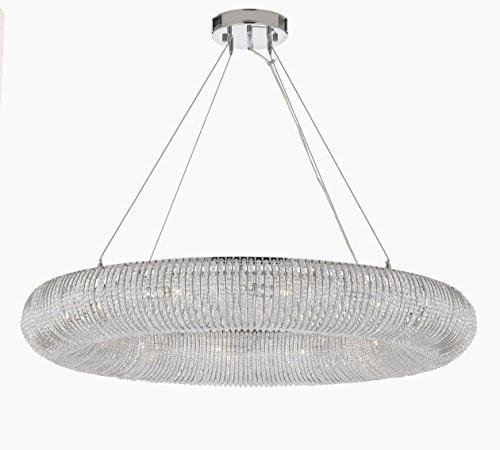 Contemporary Crystal Halo Chandelier - Floating Orb Design, 41" Wide, Ideal for Dining Room, Foyer, Entryway, Family Room, and More!