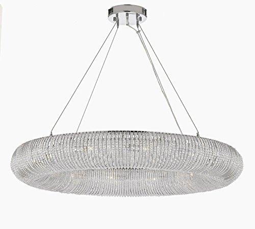 Contemporary Crystal Halo Chandelier - Floating Orb Design, 60" Wide, Ideal for Dining Room, Foyer, Entryway, Family Room, and More!