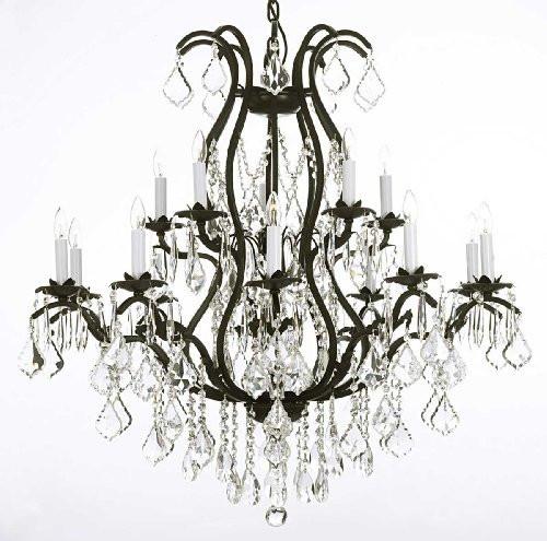 Rod iron and crystal chandeliers chandelier large with crystals wrought