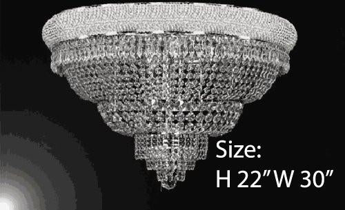 Crystal Empire Flush Chandelier Silver