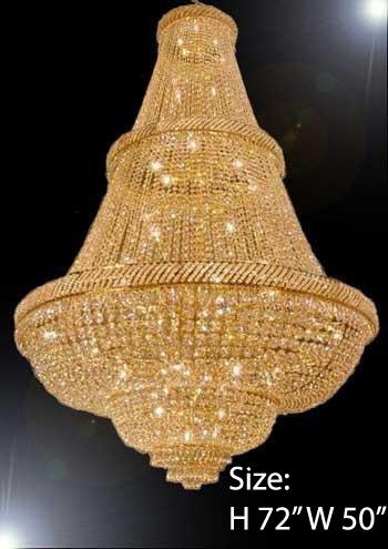 Empire Large Grand Crystal Entryway Foyer hall Chandelier Gold